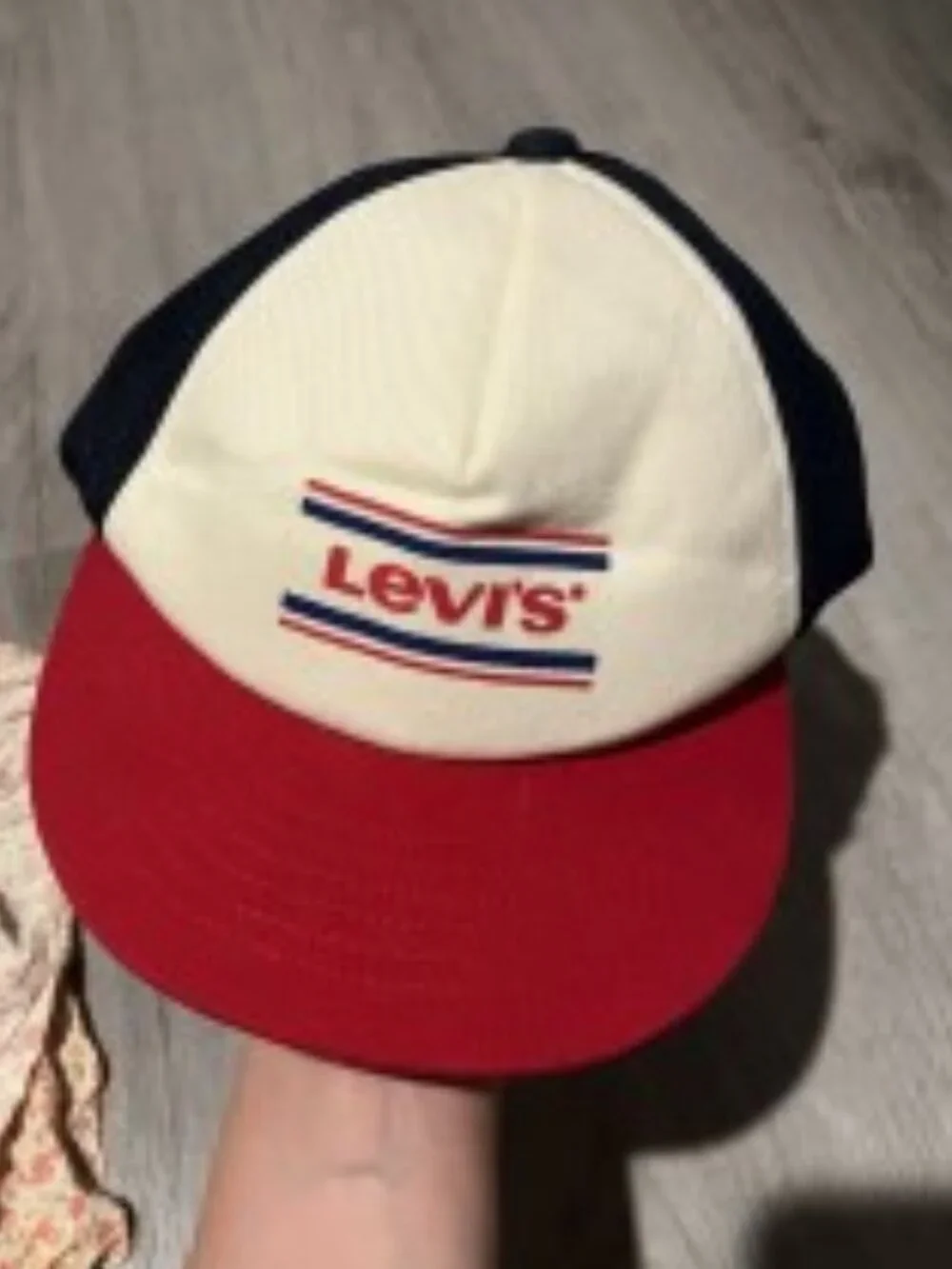 Vintage Levi’s Red White Blue Mesh Trucker Hat Adjustable One Size